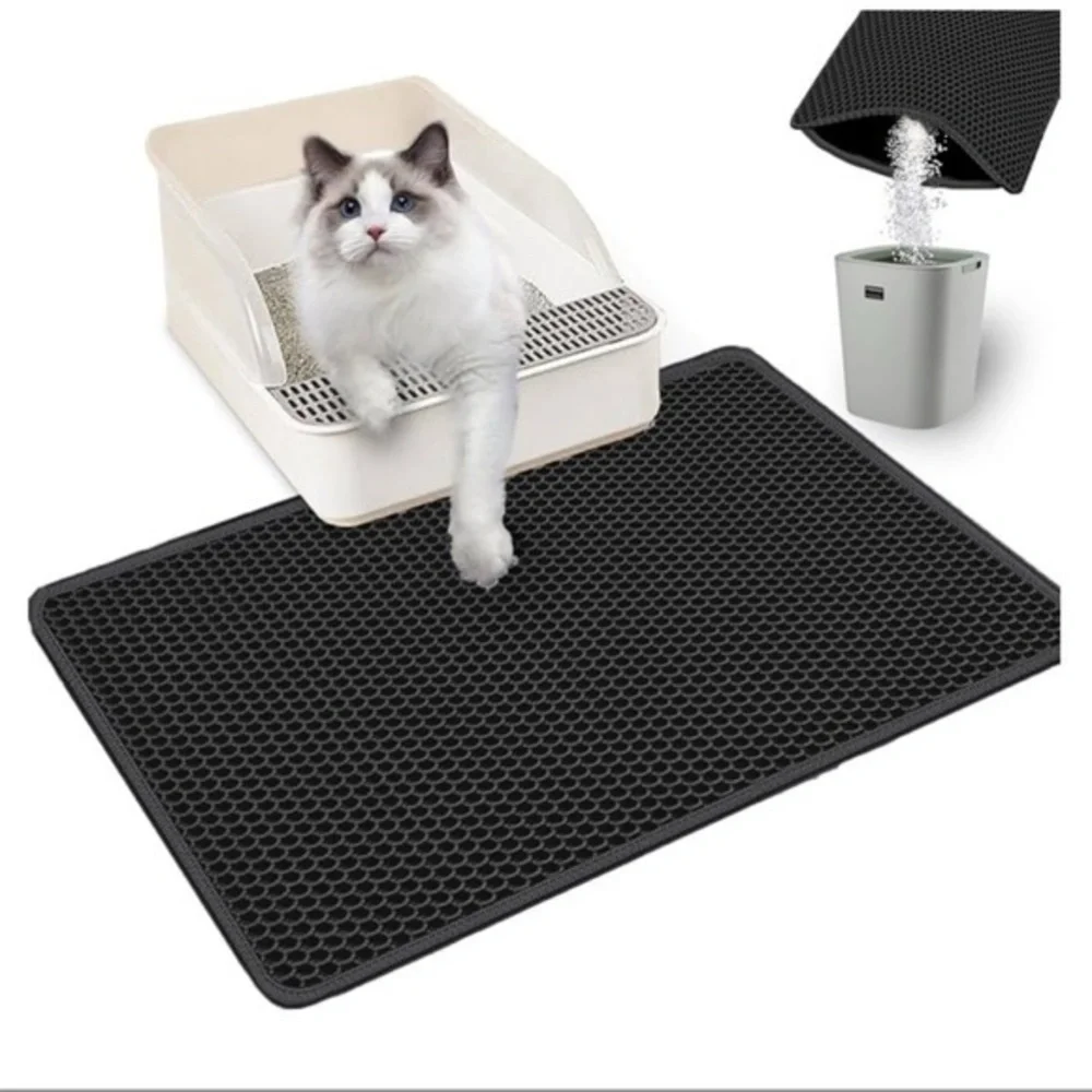 Animology Gift Bundle for Cats Black Honeycomb Cat Litter Mat with Animology.